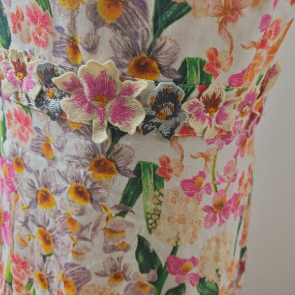 Lima Jardiniera Tiered Floral Linen Maxi Dress - Picture 7 of 15